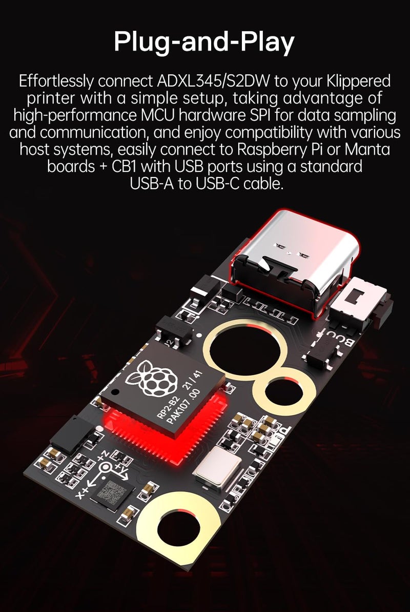 BIQU BIGTREETECH ADXL345 V2.0 Accelerometer Board Klipper Input Shaping 3D Printer Hotend Parts Sensor Module Support USB Connection for Voron Stealthburner - Image 3